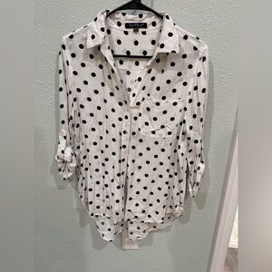 Velvet Heart Black and White Polka Dot Button Down Shirt